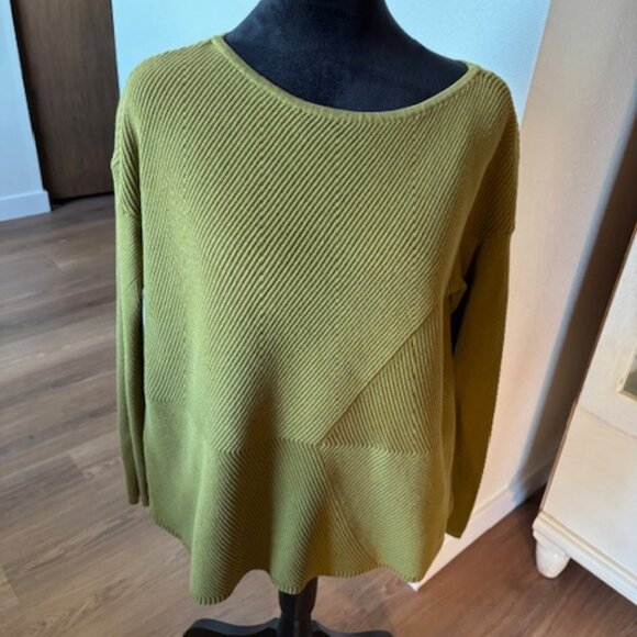 J Jill Green Ribbed Oversized Pullover EUC Small - Picture 1 of 5